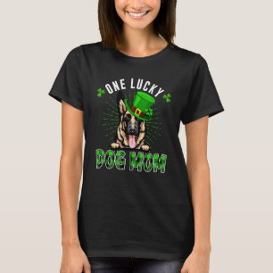 One Lucky Dog Mama German Shepherd Mum St Patricks T-Shirt