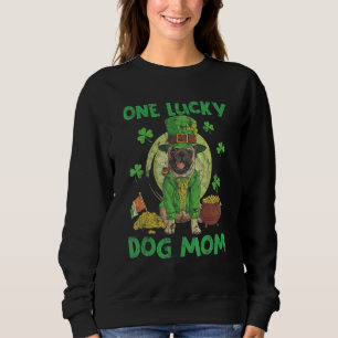 One Lucky Dog Mom Coins Green Clovers Sweatshirt