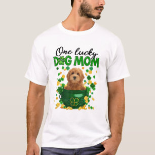 One Lucky Dog Mom Funny Goldendoodle Mom St Patric T-Shirt