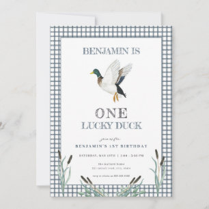 One Lucky Duck 1st Birthday Invitation