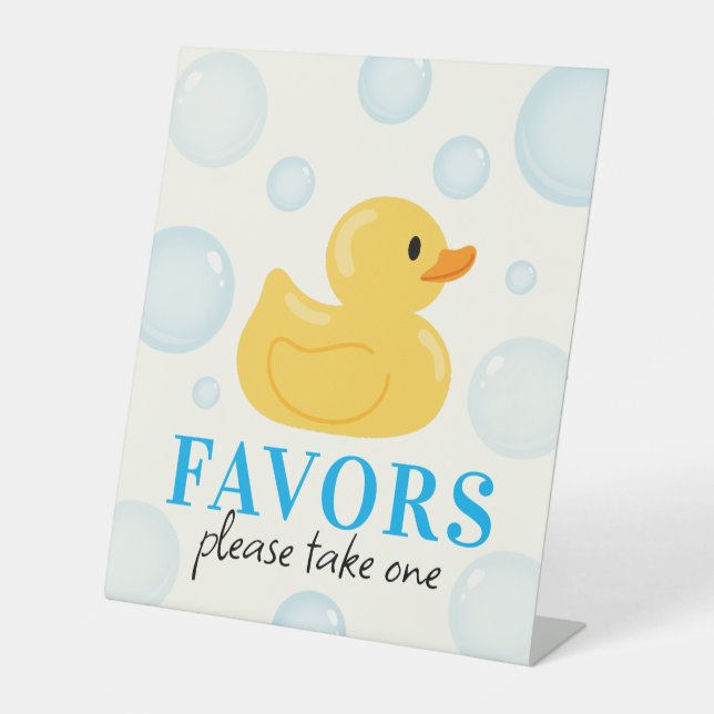 One Lucky Duck 1st Birthday Party Favours  Pedestal Sign (Front)