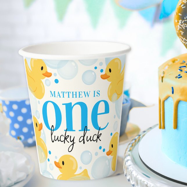 One Lucky Duck 1st Birthday Party  Paper Cups (Creator Uploaded)