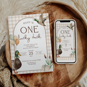 One Lucky Duck Birthday Invitation Boys First