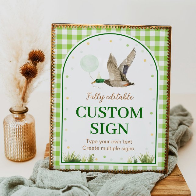One Lucky Duck Birthday Party Table Sign (Creator Uploaded)