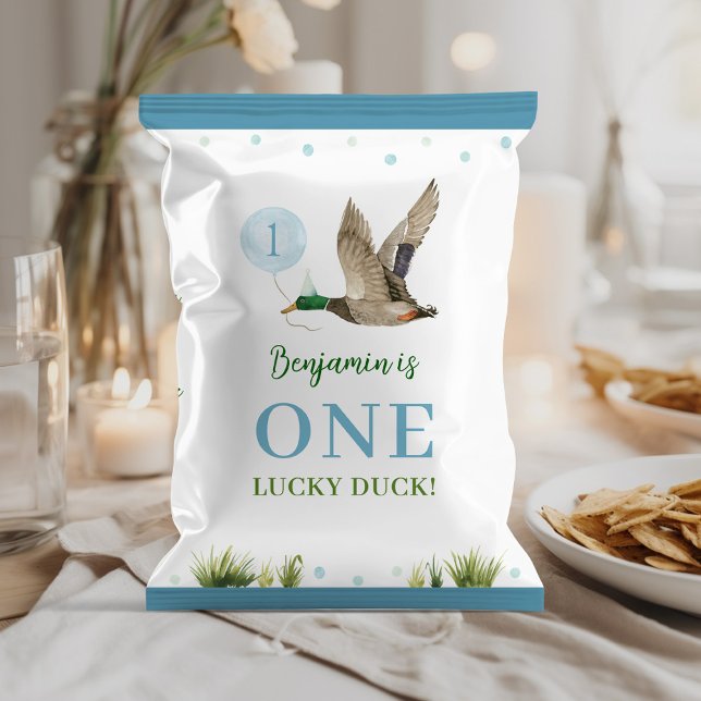 One Lucky Duck Boy Birthday Chip Bag Wrapper (Creator Uploaded)