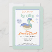 One Lucky Duck &  Bubbles First Birthday Pastel 