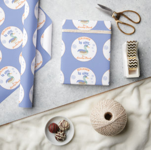 One Lucky Duck &  Bubbles First Birthday Pastel  Wrapping Paper