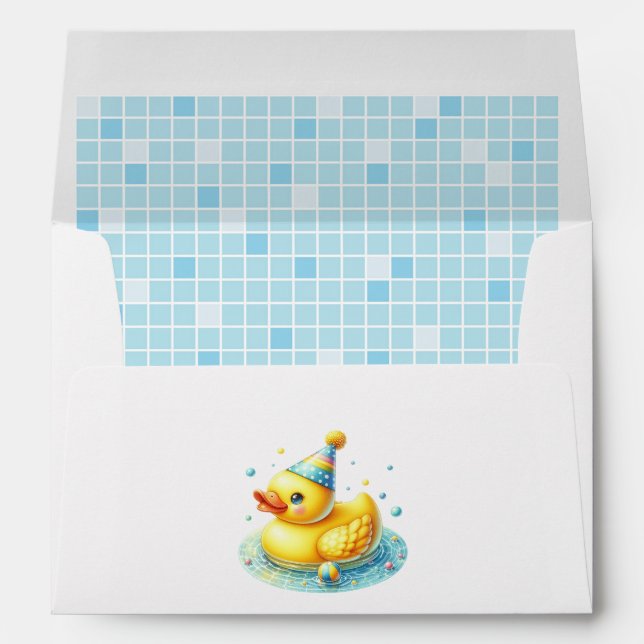 One Lucky Duck First Birthday Party Envelope (Back (Bottom))