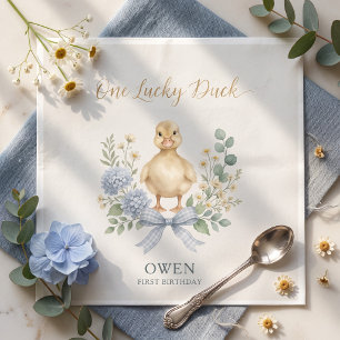 One Lucky Duck First Birthday Party Napkins