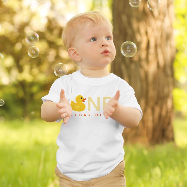 One Lucky Duck First Birthday Shirt (Birthday Boy Tee)