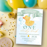 One Lucky Duck Gender Neutral Rubber 1st Birthday