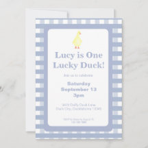 One Lucky Duck Invitation Template (Dusty Blue)