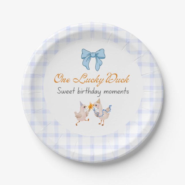 One Lucky Duck Party Plates  (Front)