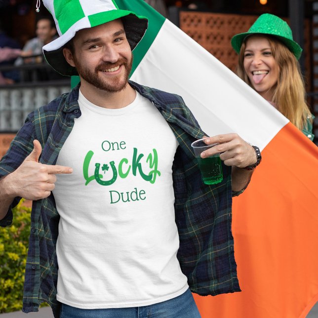 One Lucky Dude | Customisable St Patrick's Day T-Shirt (Creator Uploaded)