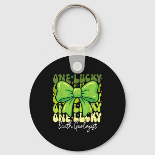 One lucky earth geologist st patricks day coquette key ring