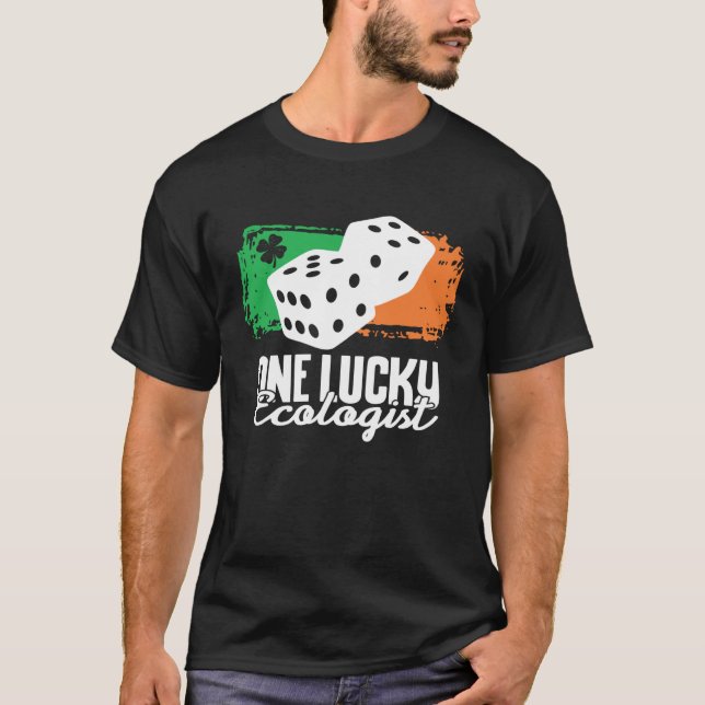 One Lucky Ecologist Dice Game  Family Group Matchi T-Shirt (Front)