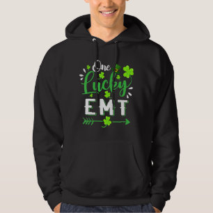 One Lucky Emt Shamrock Leprechaun Hat St Patricks Hoodie