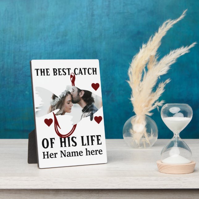 One lucky fisherman matching couple fish photo plaque (Side)