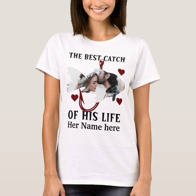 One lucky fisherman matching couple fish photo T-Shirt (Front)