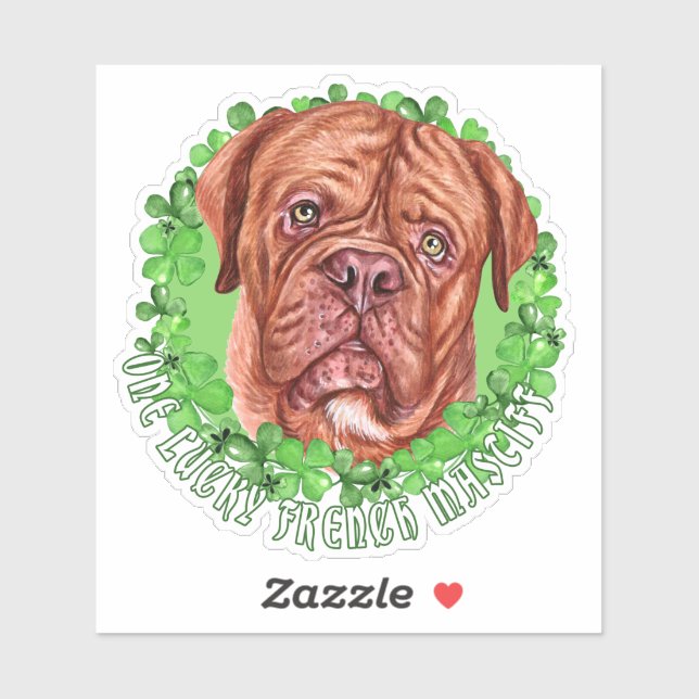 One Lucky French Mastiff Funny St. Patrick Dog (Sheet)