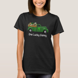 One Lucky Ganny Green Plaid Truck Shamrocks St Pat T-Shirt
