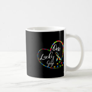 One Lucky Gigi Autism Awareness Gift Puzzle Piece  Coffee Mug