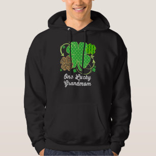 One Lucky Grandmom St Patrick S Day Leopard Shamro Hoodie