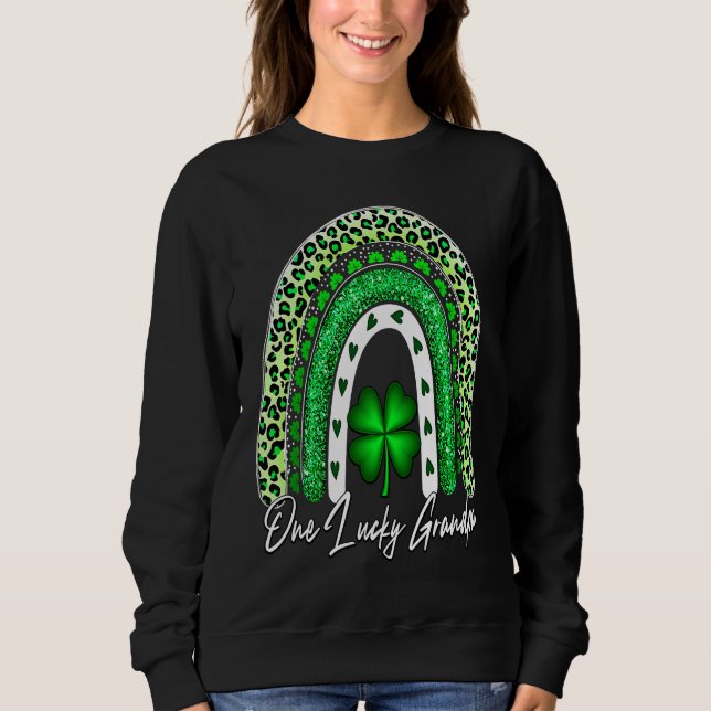 One Lucky Grandpa Matching Family St Patricks Day  Sweatshirt (Front)
