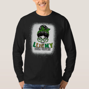 One Lucky Hospice Volunteer Bleached St Patricks D T-Shirt