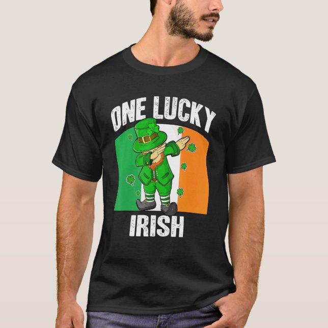 One Lucky Irish St Patricks Day Leprechaun with Ir T-Shirt (Front)