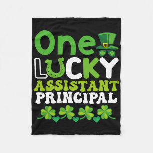 One Lucky Istant Principal St Patricks Day Fleece Blanket
