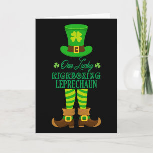 One Lucky Kickboxing Leprechaun Funny St. Patrick' Card