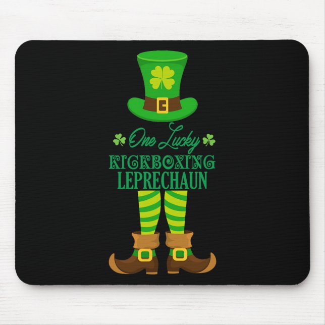 One Lucky Kickboxing Leprechaun Funny St. Patrick' Mouse Pad (Front)