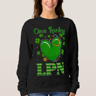 One Lucky Lpn Leopard Plaid Shamrock St Patricks D Sweatshirt