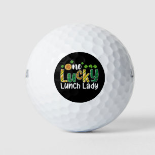 One Lucky Lunch Lady School St Patrick's Day Golf Balls