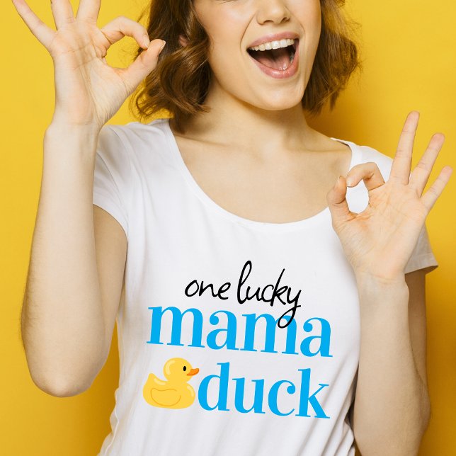 One Lucky Mama Duck 1st Birthday Celebration T-Shirt (Creator Uploaded)