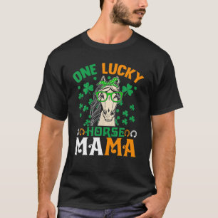 One Lucky Mama Horse Bandana Horse Mom St Patricks T-Shirt
