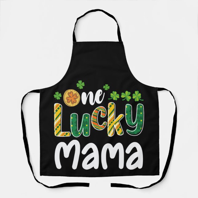 One Lucky Mama Matching Family St Patrick's Day Apron (Front)