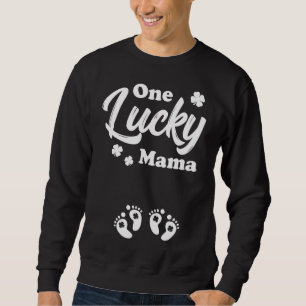 One Lucky Mama Mum of Twins St Patricks Pregnancy Sweatshirt
