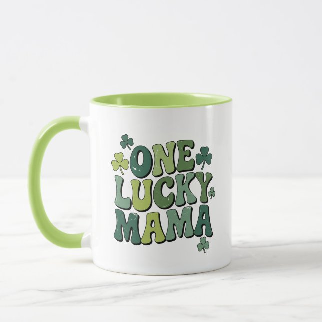 One Lucky Mama Retro St. Patrick’s Day  Mug (Left)
