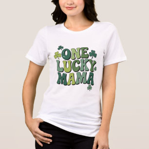 One Lucky Mama Retro St. Patrick's Day T-Shirt Tri-Blend Shirt