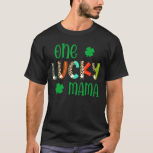 One Lucky Mama St Patrick's Day Shamrock Leopard T-Shirt