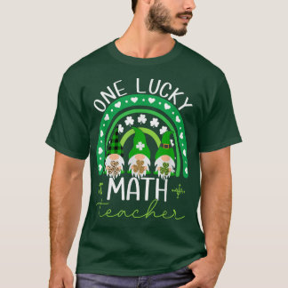 One Lucky Math Teacher Gnomes St T-Shirt
