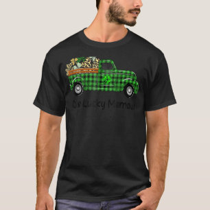 One Lucky Memaw Truck Green Plaid Shamrocks St Pat T-Shirt