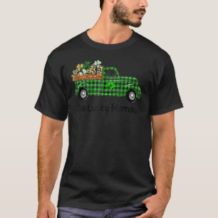 One Lucky Memaw Truck Green Plaid Shamrocks St Pat T-Shirt