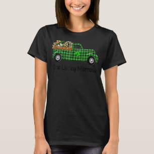 One Lucky Memaw Truck Green Plaid Shamrocks St Pat T-Shirt