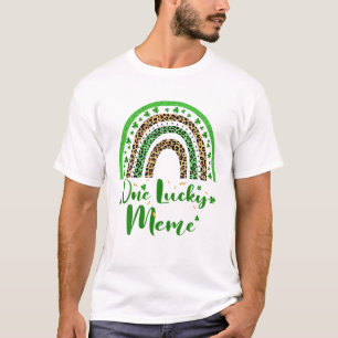 One Lucky Meme Irish Rainbow Leopard Patricks Day T-Shirt