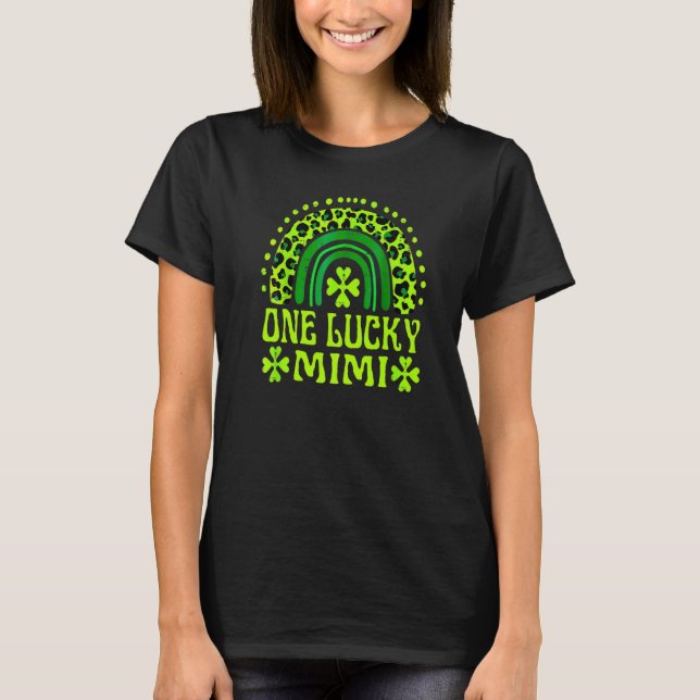 One Lucky mimi Family St Patrick's Day Rainbow Leo T-Shirt (Front)