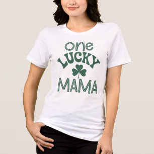 One Lucky Momma, St Patricks Day Tri-Blend Shirt