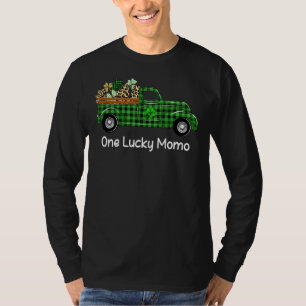 One Lucky Momo Green Plaid Truck Shamrocks St Patr T-Shirt